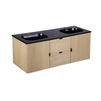Meuble double vasque suspendu chêne STUDIO MOB IN