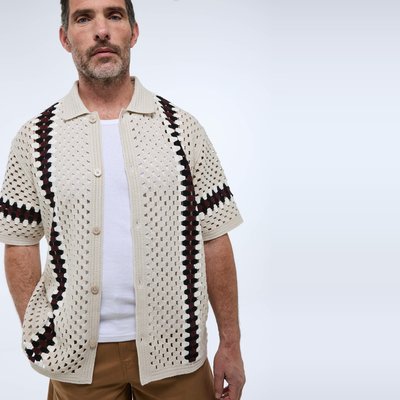 Chemise manches courtes en crochet MONOPRIX