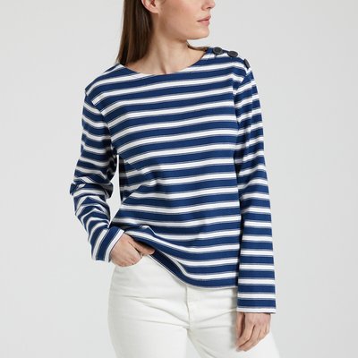 Maglione alla marinara, bottoni alle spalle PETIT BATEAU