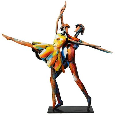 Sculpture moderne en métal peint danseurs PIER IMPORT