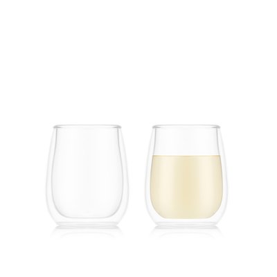 Bodum 0.25 L Transparent SKÅL Set de 2 verres à vin double paroi - Chardonnay BODUM