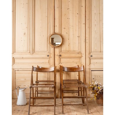 Lot de 4 chaises pliantes en bois Claude N°1462 - Bon état DEBONGOUT