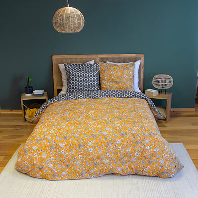 Parure de lit - housse de couette avec taies en coton EDEN