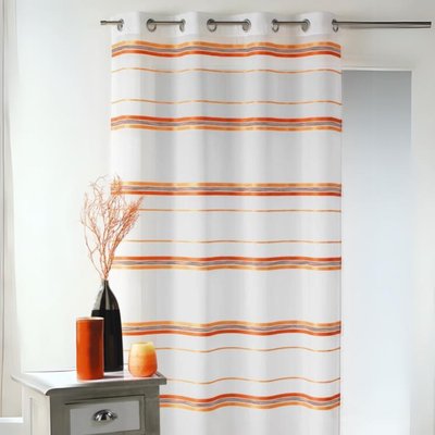 Voilage fantaisie tissé rayure horizontale HOME MAISON