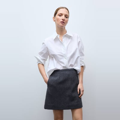 Jupe courte unie contenant de la laine MONOPRIX
