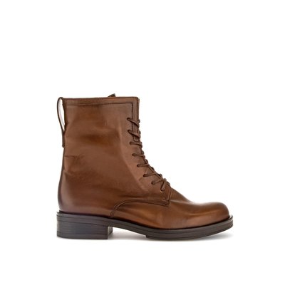 Bottine à lacets en cuir lisse à talon décroché GABOR