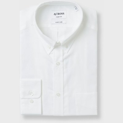 Chemise Confort fit easy care coton aspect lin ACROSS