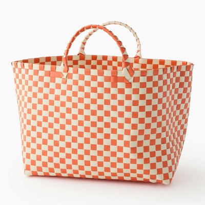 Panier carreaux, 42x32xH40cm, en plastique MONOPRIX