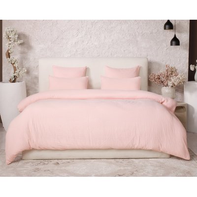 Parure unie avec housse de couette et taie(s) en gaze de coton lavé, Ava C DESIGN HOME TEXTILE
