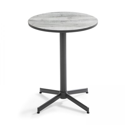Table bistrot ronde plateau céramique effet bois, TIVOLI OVIALA