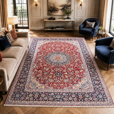 Tapis d'orient au motif oriental, noué main, NADJAFABAD A UN AMOUR DE TAPIS