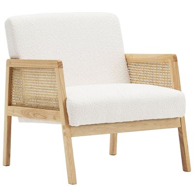 Fauteuil en cannage et tissu bouclé - MANI HOMIFAB