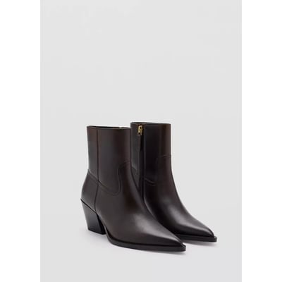 Bottine bout en cuir MANGO