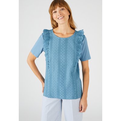 T-shirt bi-matière broderie anglaise DAMART