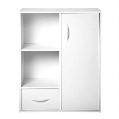 Etagère de rangement 2 casiers avec 1 tiroir et 1 placard - L61,5 cm CALICOSY