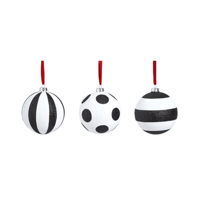 Set de 3 boules décoratives de noël à motif en verre D8 NOËL SIA DECO