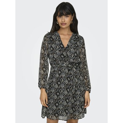 Robe courte fleurie, col V ONLY
