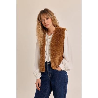 Mouwloos vest in sherpa MOLLY BRACKEN