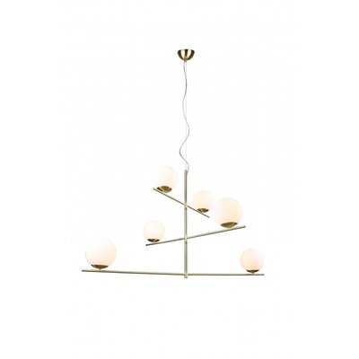 Suspension en verre et métal Pure 6 lampes TRIO