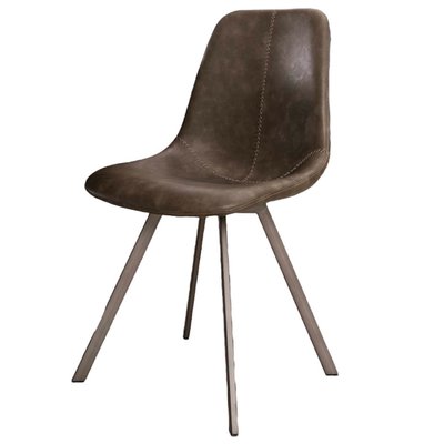 Chaise de repas au style vintage en cuir - SLAM MATHI DESIGN