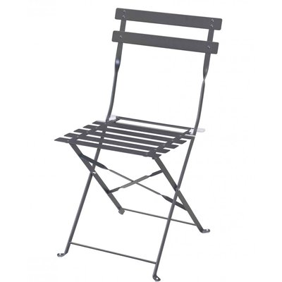 Chaise de jardin pliable en métal gris anthracite - 46x42x82cm SUNNYDAYS