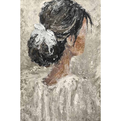 Peinture contemporaine chignon et dentelle HEXOA