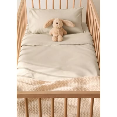Housse de couette berceau en coton lavé double surpiqûre MANGO HOME