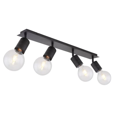 Plafonnier rectangulaire 4 ampoules en métal design industriel HERMINE GLOBO LIGHTING