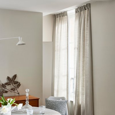 Rideau Aubin Tamisant en Lin épais 100% Beige 350x275 cm MADURA