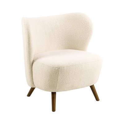 Fauteuil en tissu bouclette et bois - Karl DRAWER