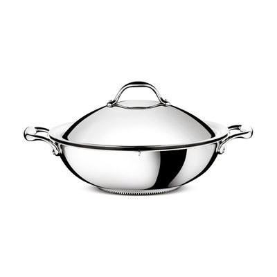 Poêle Wok Ø30 Cm Accademia Lagofusion Inox + Couvercle LAGOSTINA