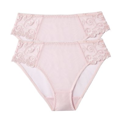 Set van 2 Slips in effen tule en geborduurde tule Lyssa LA REDOUTE COLLECTIONS