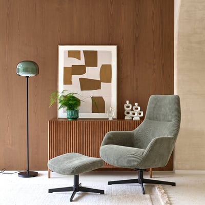 Fauteuil relax pivotant et repose-pieds, Roye LA REDOUTE INTERIEURS