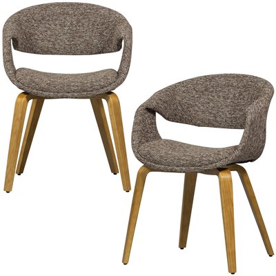 Lot de 2 chaises de table en bois et polyester YOSSI WOOOD