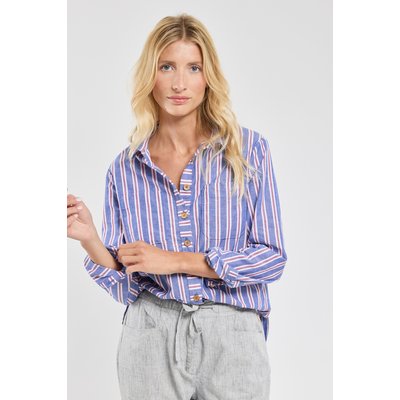 Chemise rayée en coton et lin ARMOR-LUX