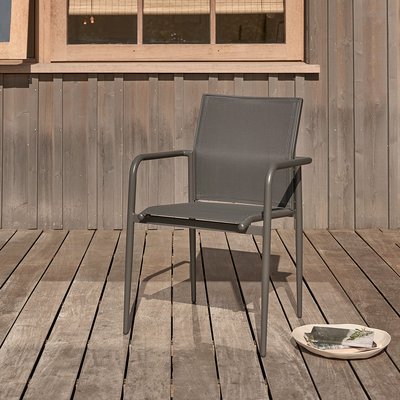 Fauteuil en aluminium et textilène gris  LAGON BERAH GETAH