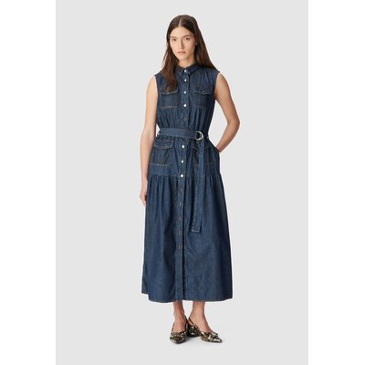 Robe longue en jean brut boutonnée IKKS
