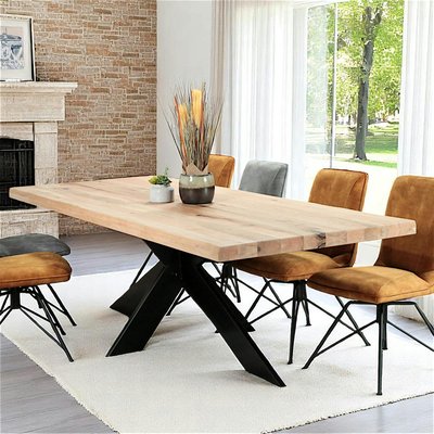 Table extensible en chêne blanc avec bords naturels 240 cm PALERME PIER IMPORT
