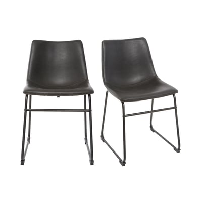 Chaises industrielles noires (lot de 2) NEW ROCK MILIBOO