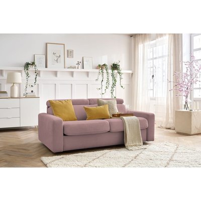Canapé droit convertible 3 places en tissu couchage 140x190 cm, MONACO BOBOCHIC