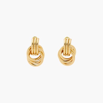 Boucles d'oreilles dorées anneaux entrelacés BALABOOSTE