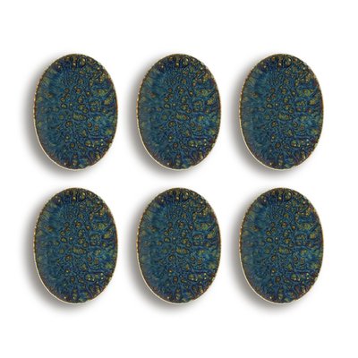 Lot de 6 assiettes ovales en porcelaine 24cm, VENUS OGO LIVING