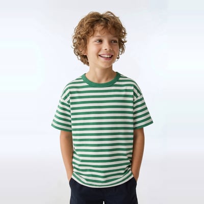 T-shirt manches courtes rayé en coton BIO GOTS MONOPRIX
