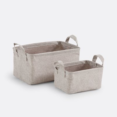 Lot de 2 paniers S 100% polyester, Lihoa LA REDOUTE INTERIEURS
