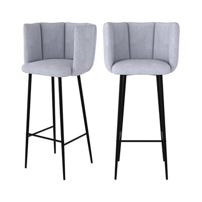 Lot de 2 chaises de bar en tissu bouclé 75 cm - ROSY RENDEZ-VOUS DÉCO
