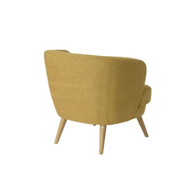 Fauteuil en tissu et pieds en bois clair - DAGOBERT AMADEUS