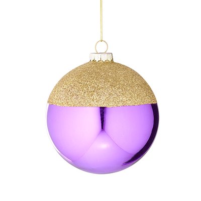 Boule de noël décorative bicolore en verre D10 SIA DECO