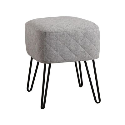 Tabouret en tissu gris Capiton AUBRY GASPARD