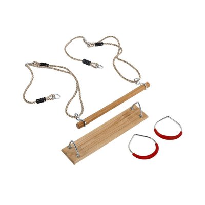 Kit 3 accessoires balançoire + anneaux de gym + trapèze JARDINDECO