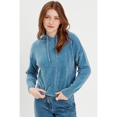 Pull maille capuche femme cheap
